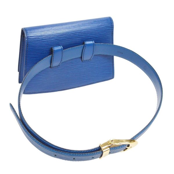 s l16001 LOUIS VUITTON Tilsitt Waist Pouch Bum Bag Blue Epi Leather