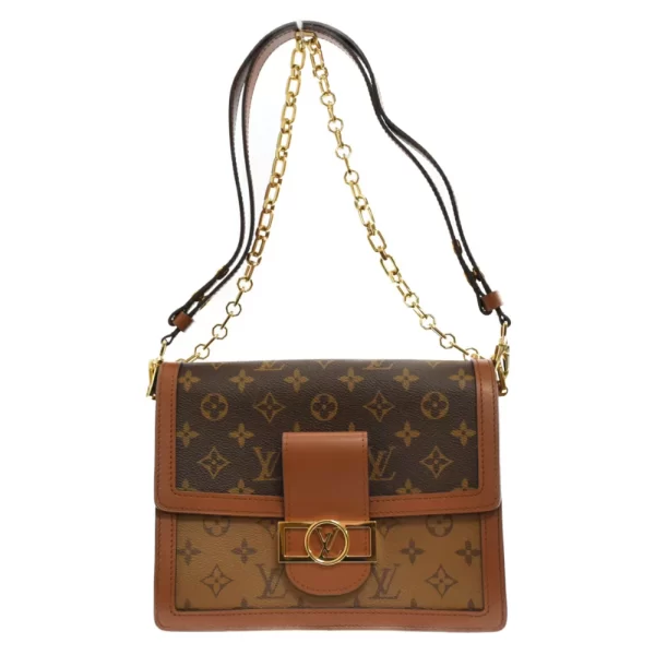 1 Louis Vuitton Dauphine MM Monogram Shoulder Bag Brown