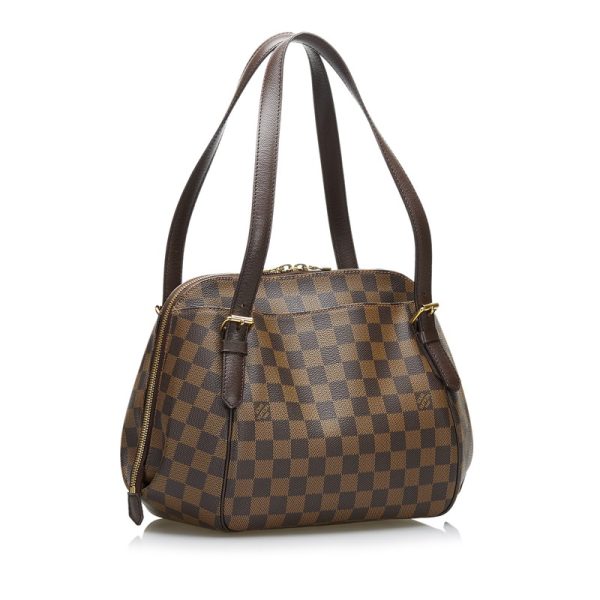 1 Louis Vuitton Damier Ebene Belem MM Handbag PVC Leather Brown