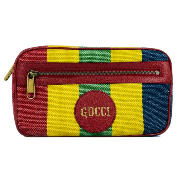 1 Gucci Waist Bag Body Bag Pouch Canvas Red System