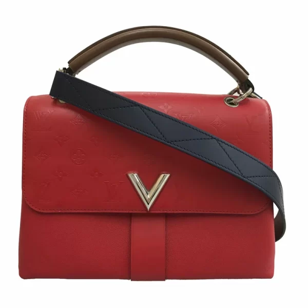 1 Louis Vuitton 2 Way Hand Shoulder Bag Leather Red