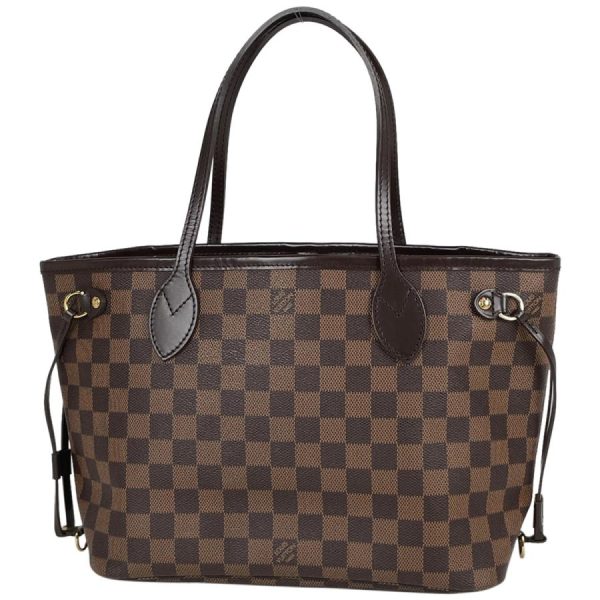 1 Louis Vuitton Neverfull PM Handbag Shopping Tote Bag Damier Brown