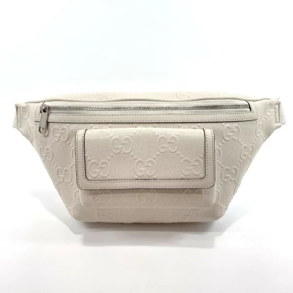 1 Gucci Body Bag GG Embossed Leather White