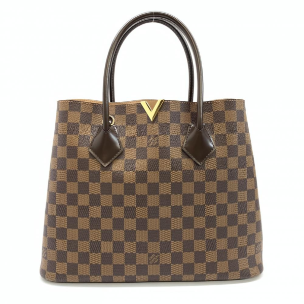 1 Louis Vuitton Kensington Damier Tote Bag Handbag Brown Pink