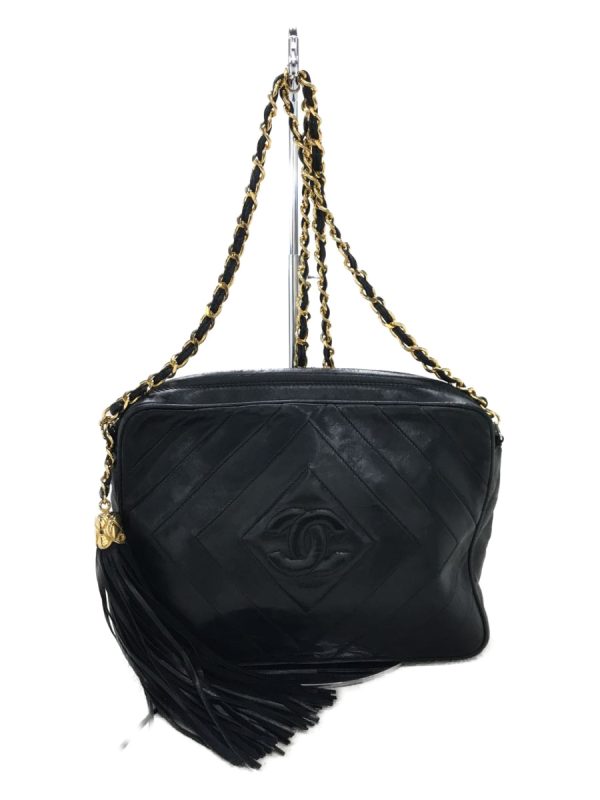 1 Chanel Chain Shoulder Bag Leather Black