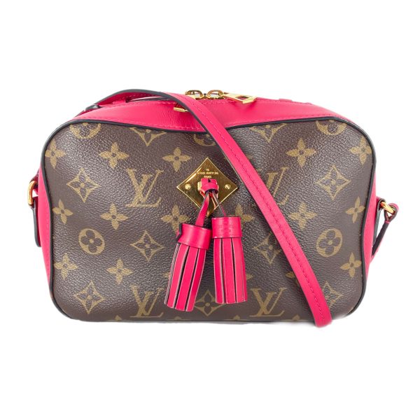 1 Louis Vuitton Saintonge Shoulder Bag Coated Canvas Leather Monogram Brown Pink