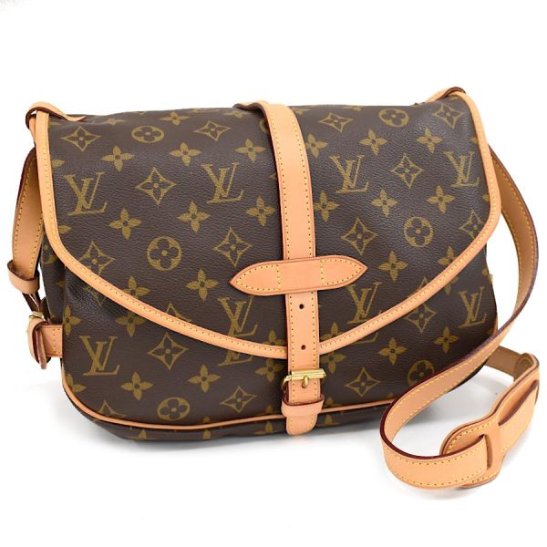 1 Louis Vuitton Saumur Messenger Shoulder Bag Monogram Brown