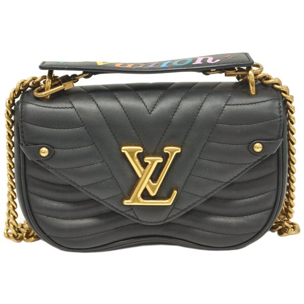 1 Louis Vuitton Smooth Calf New Wave Chain Bag PM Shoulder Black