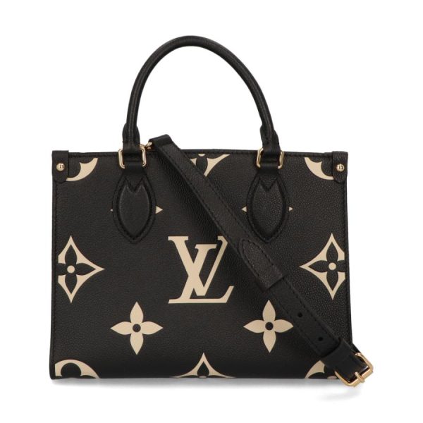 1 Louis Vuitton On The Go PM Handbag Shoulder Bag BlackBeige