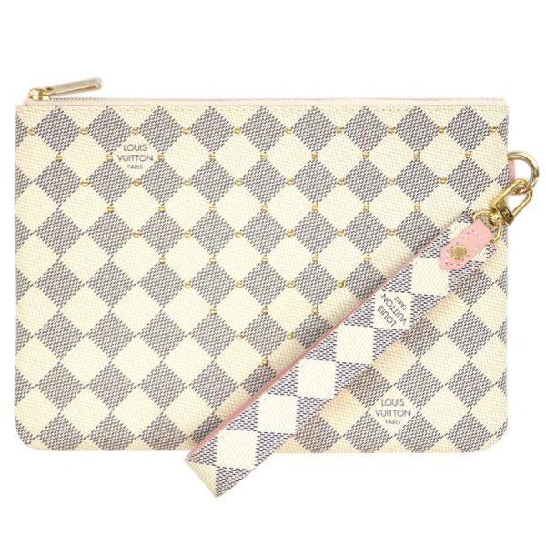 1 Louis Vuitton Damier Azur Pochette Clutch Bag White