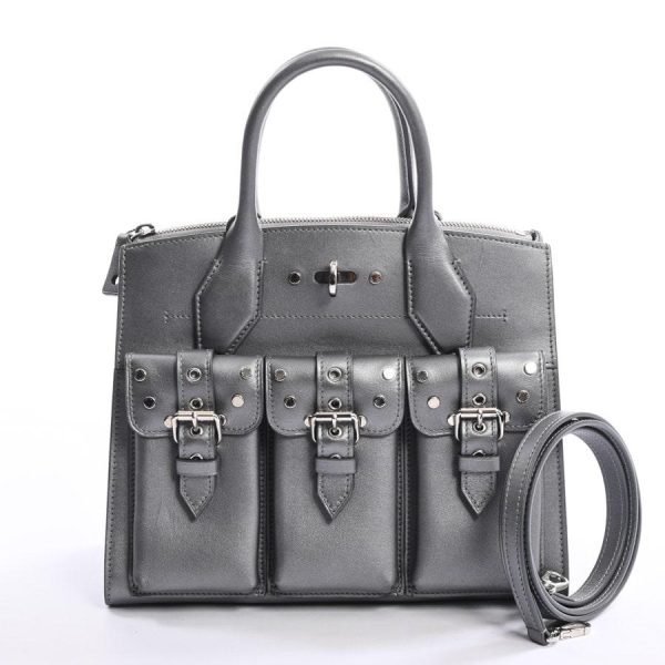 1 Louis Vuitton City Steamer PM Handbag Calf Silver Gray