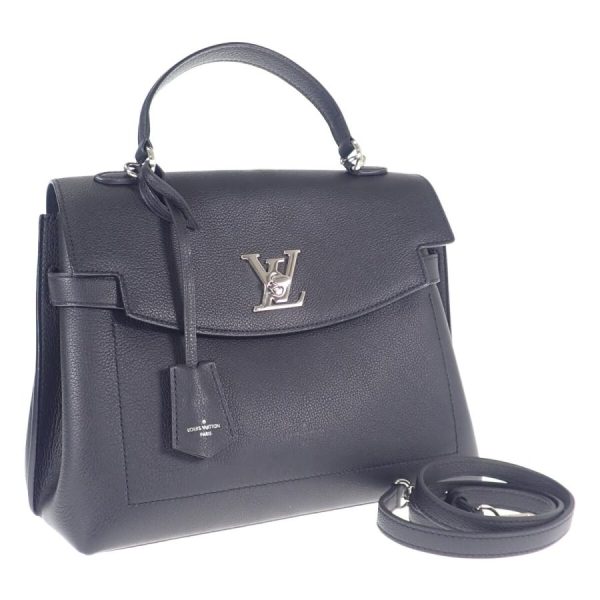 1 Louis Vuitton LockMe Ever BB 2 Way Bag Calfskin Black Silver Hardware