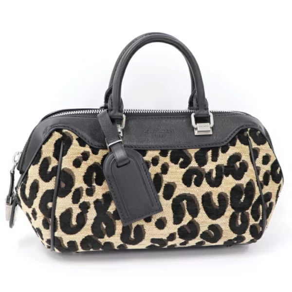 1 Louis Vuitton Baby Mini Boston Handbag Leopard Jacquard Canvas