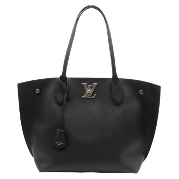 1 Louis Vuitton LockMe Tote Bag Shoulder Bag Noir Calf Leather Black