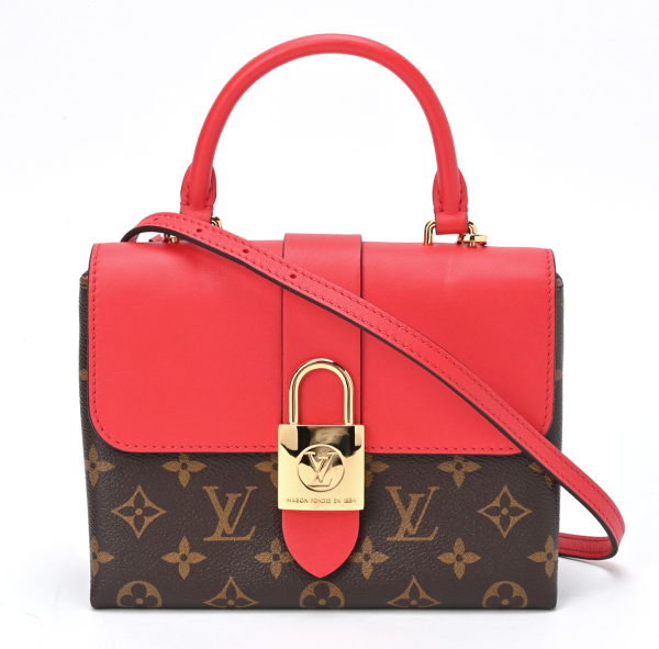 1 Louis Vuitton Monogram Locky BB Canvas Calf Leather Shoulder Bag Red