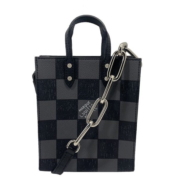 1 Louis Vuitton Sac Plat XS Shoulder Bag Damier Checkerboard Black Noir