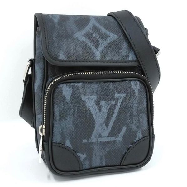 1 Louis Vuitton Messenger Crossbody Bag Monogram Pastel Noir gray black