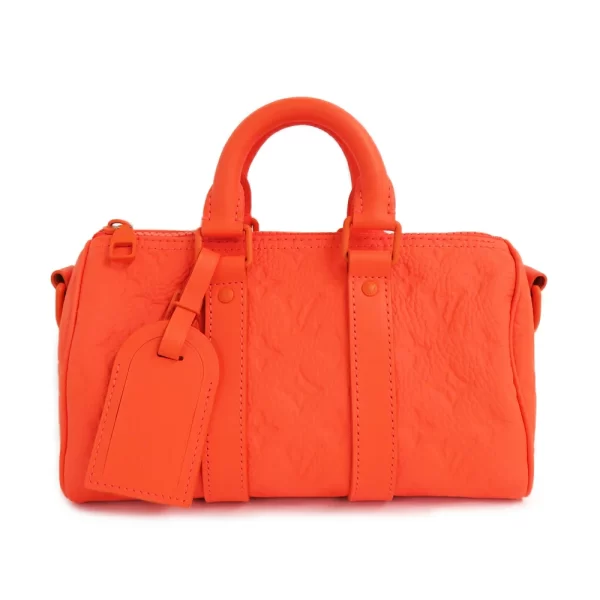 1 Louis Vuitton Keepall Bandouliere 25 Taurillon Monogram Volcano Orange Leather Shoulder Bag