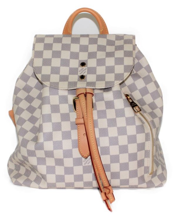 1 Louis Vuitton Speron Damier Azur White Gray Pink Rucksack Backpack