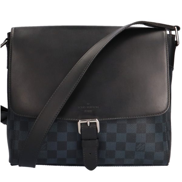 1 Louis Vuitton Newport Messenger MM Damier Cobalt Shoulder Bag Black