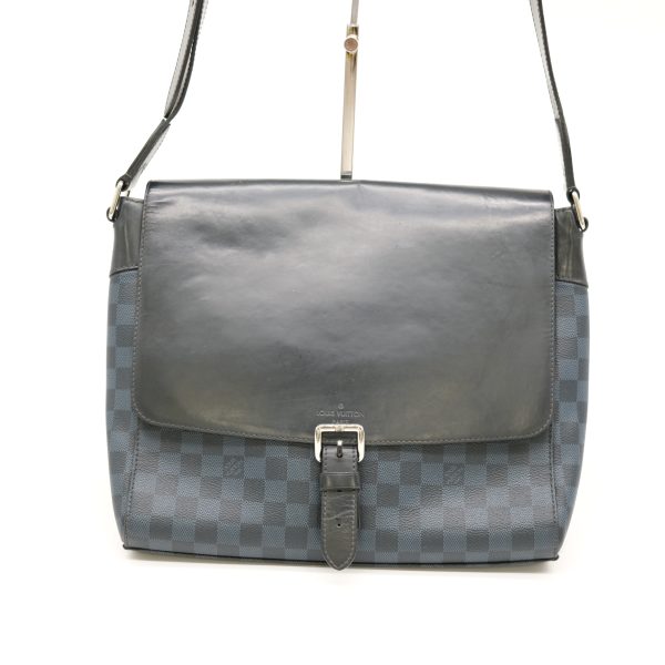 1 Louis Vuitton Damier Cobalt Newport Messenger PM Black Leather