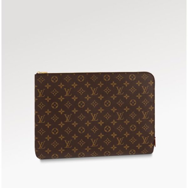 1 Louis Vuitton Bag Back Clutch Bag Brown Gold Monogram Canvas Leather