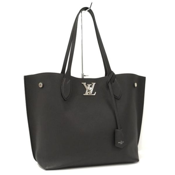 1 Louis Vuitton Lock Me Go Tote Bag Leather Noir Black