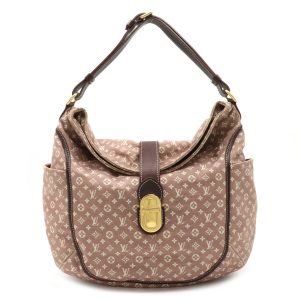 1 Louis Vuitton Greige Calfskin Monogram Canvas On My Side Tote PM