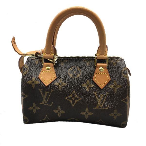 1 Louis Vuitton Mini Speedy Handbag PVC Coated Canvas Monogram Brown