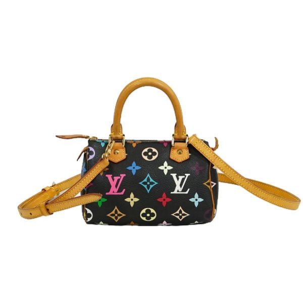 1 Louis Vuitton LV Mini Speedy Monogram Multicolor Shoulder Bag Handbag Noir