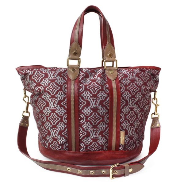 1 Louis Vuitton Aviator Jacquard Leather 2way Shoulder Handbag Bordeaux Red