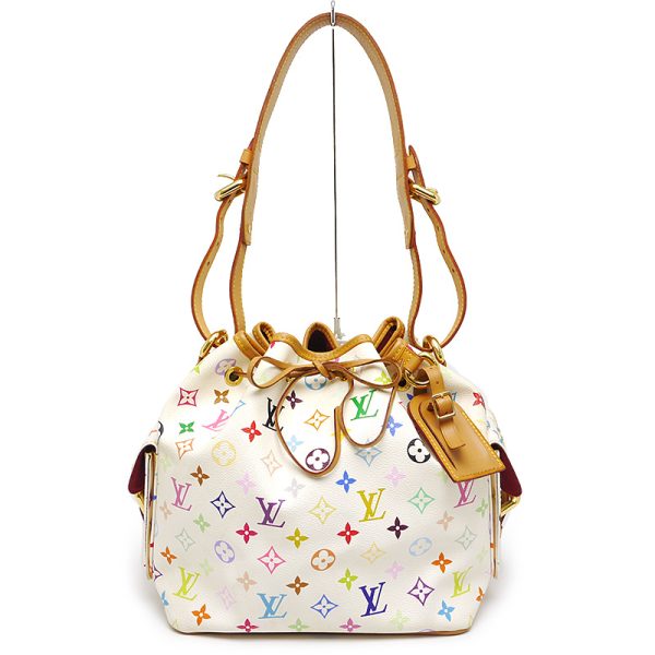 1 Louis Vuitton Petite Noe MultiColor Drawstring Shoulder Bag White