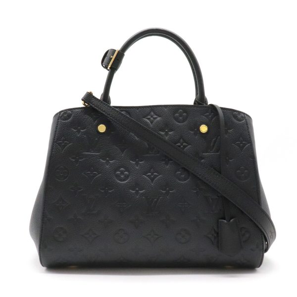 1 Louis Vuitton Monogram Implant Montaigne MM Handbag Noir Black