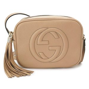 1 Gucci Shoulder Bag Calfskin Leather Rose Beige X Gold