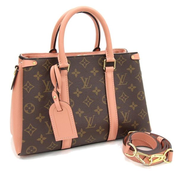 1 Louis Vuitton Monogram Soufflot NV BB 2 Way Bag Peche Pink