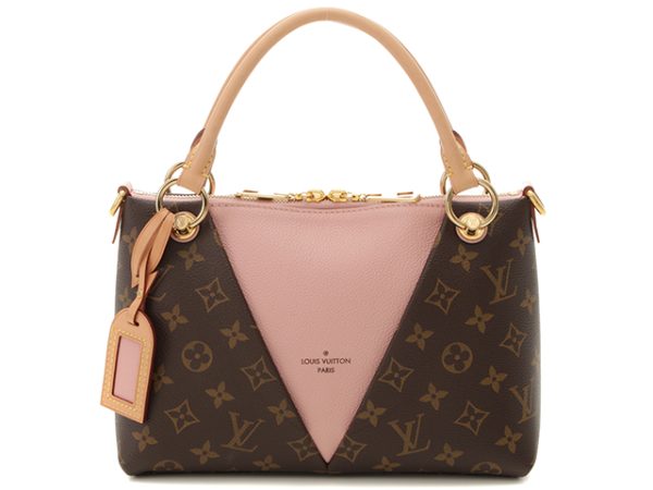 1 Louis Vuitton V Tote BB Shoulder Bag Monogram Rose Poodle Brown