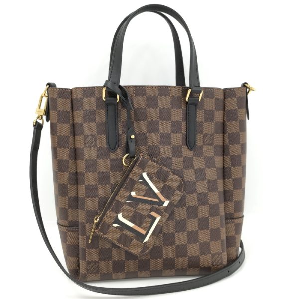 1 Louis Vuitton Belmont Nv BB 2 Way Tote Bag Damier Leather Ebene Brown