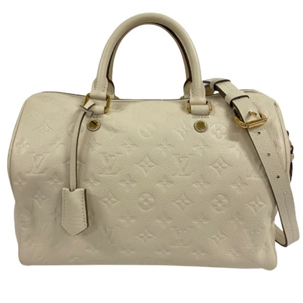 1 Louis Vuitton Speedy Bandouliere 30 Padlock Key White Handbag Monogram Implant Neige Ivory