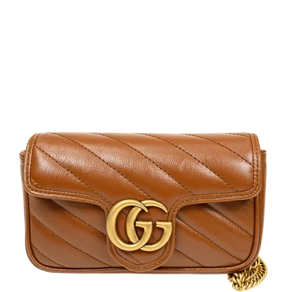 1 Gucci GG Marmont Quilted Leather Super Mini Bag Chain Shoulder Bag