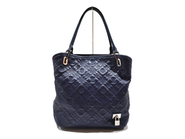 1 Louis Vuitton Lilia GM Navy Lambskin Tote Bag