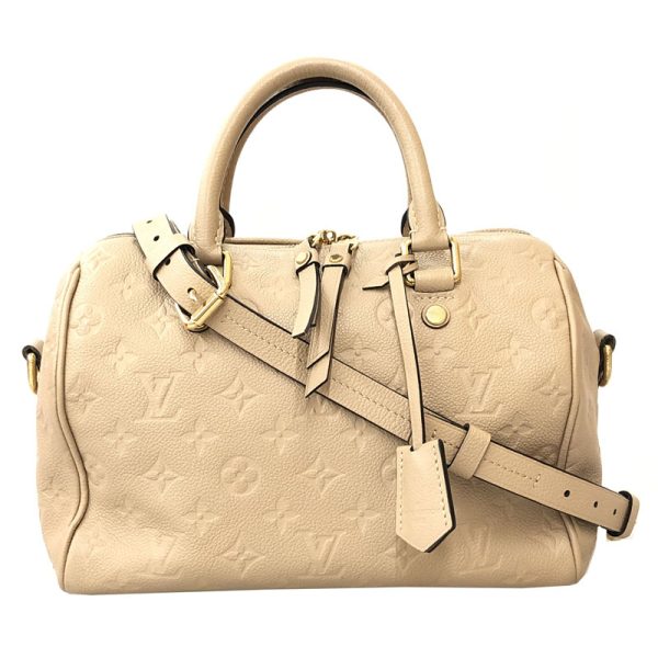 1 Louis Vuitton Monogram Implant Speedy Bandouliere Shoulder Bag Leather Beige