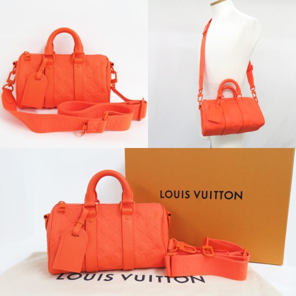 10 Louis Vuitton Keepall Bandouliere 25 Taurillon Monogram Volcano Orange Leather Shoulder Bag