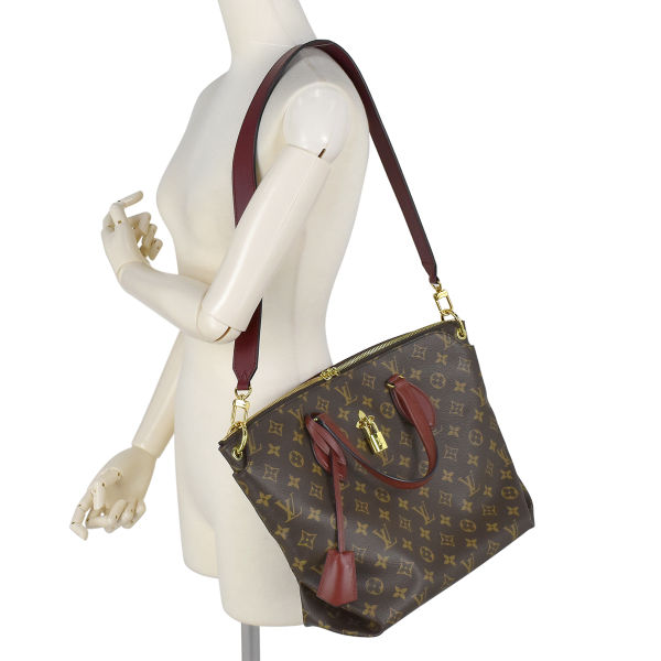 10 Louis Vuitton Flower Zipped MM 2WAY Shoulder Bag Handbag Monogram Brown