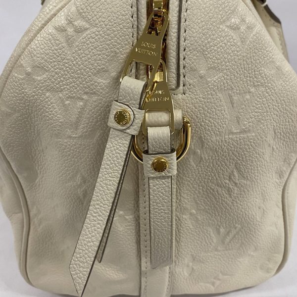 10 Louis Vuitton Speedy Bandouliere 30 Padlock Key White Handbag Monogram Implant Neige Ivory