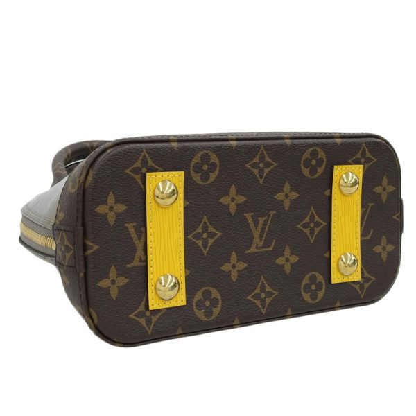 10 Louis Vuitton Monogram Vernis Alma BB 2 Way Bag Handbag Metallic Silver Yellow