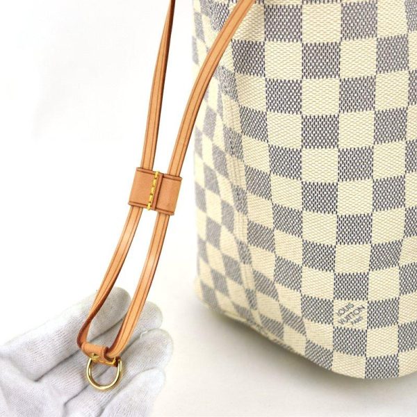 10 Louis Vuitton Tote Bag Damier Azur Neverfull MM Handbag Beige Ivory