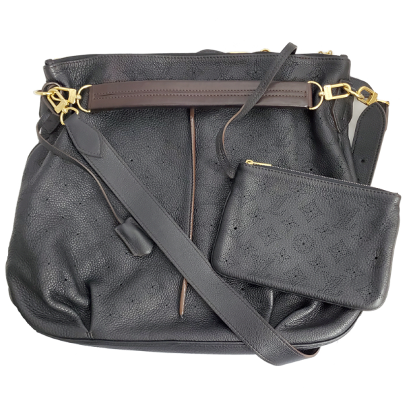 10 Louis Vuitton Selene MM Mahina Noir Black Tote Shoulder Bag