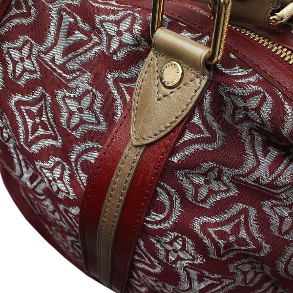 11 Louis Vuitton Aviator Jacquard Leather 2way Shoulder Handbag Bordeaux Red