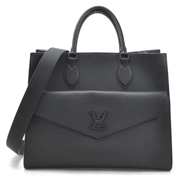 13 Louis Vuitton LockMe Tote PM Shoulder Bag Grain Calf Leather Black