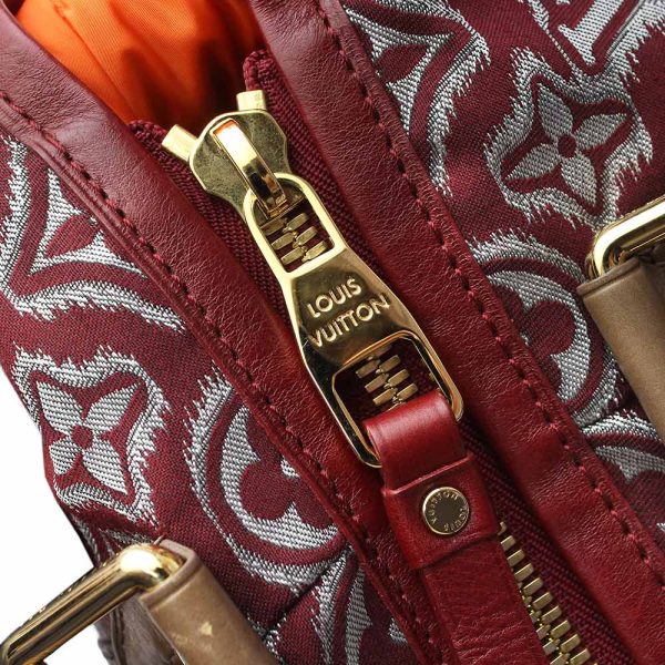 13 Louis Vuitton Aviator Jacquard Leather 2way Shoulder Handbag Bordeaux Red